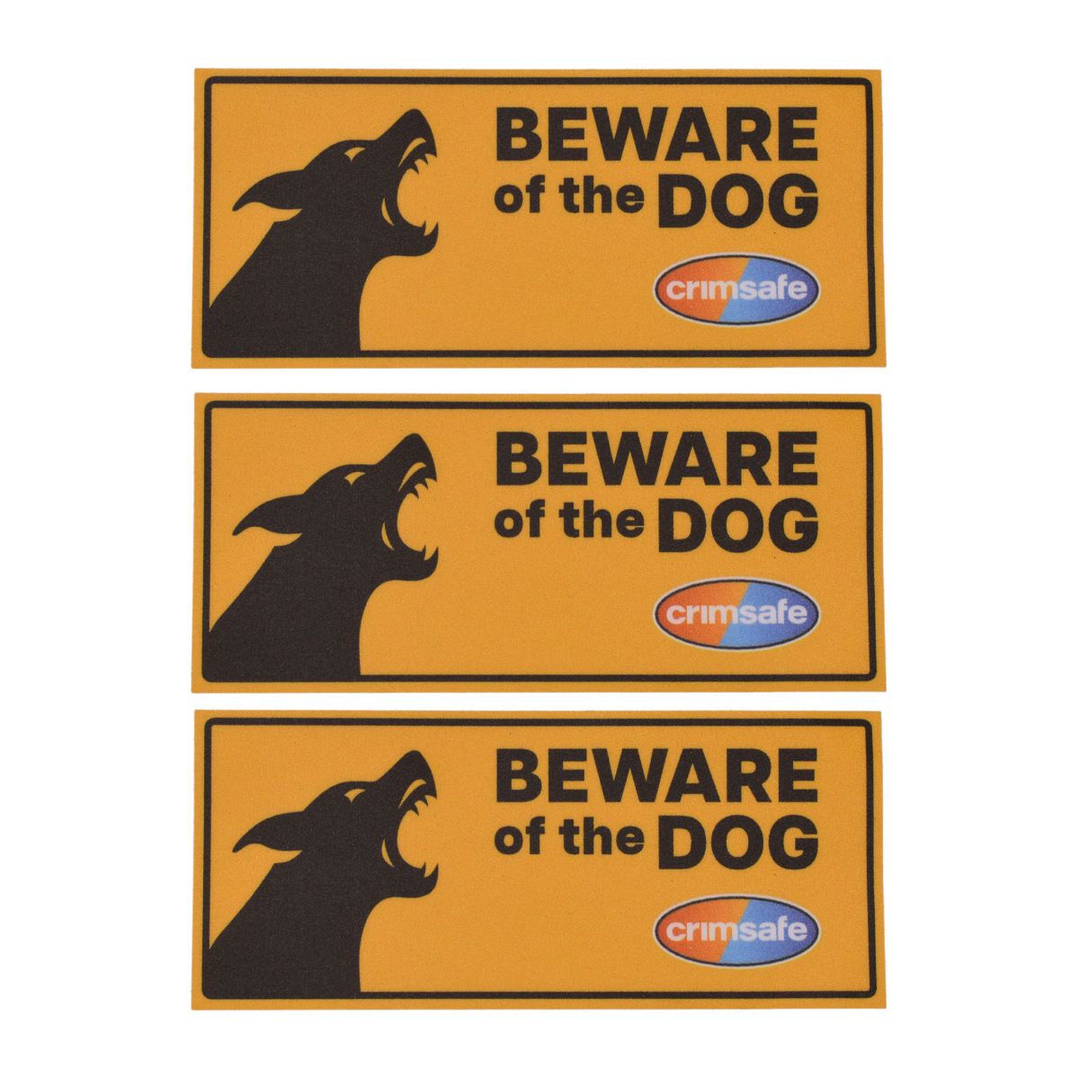 Beware of Dog Sticker - 115x50 - Bundle of 3