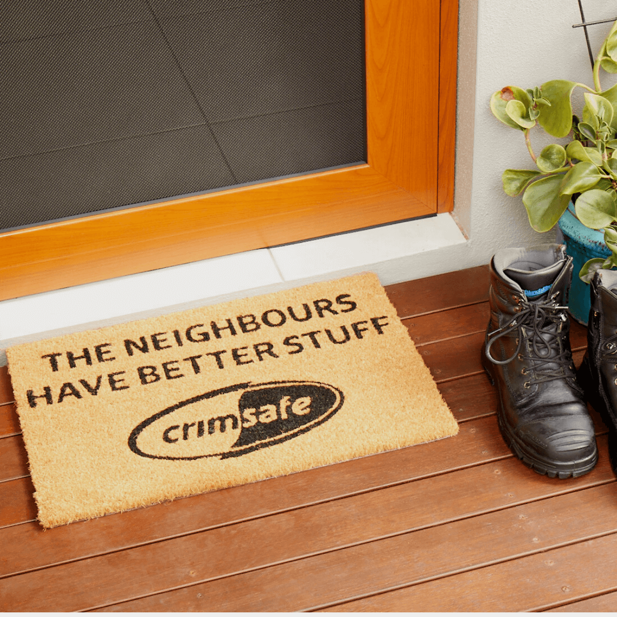Crimsafe doormat - The neighbours have better stuff