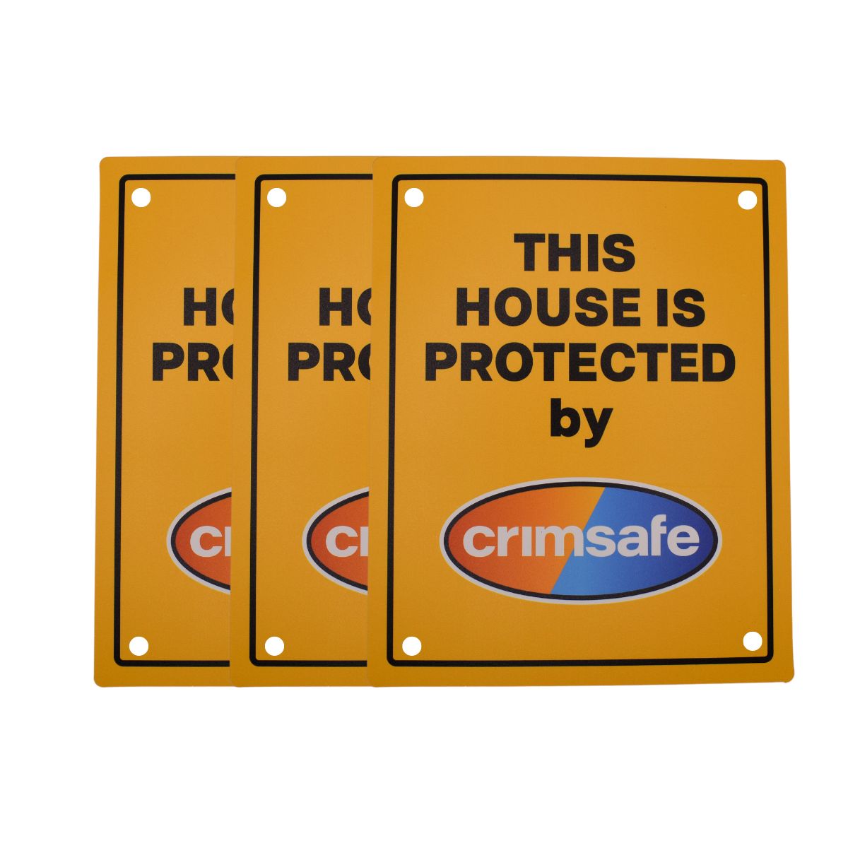 House Protected by Crimsafe Sign - 200x250 - Bundle of 3