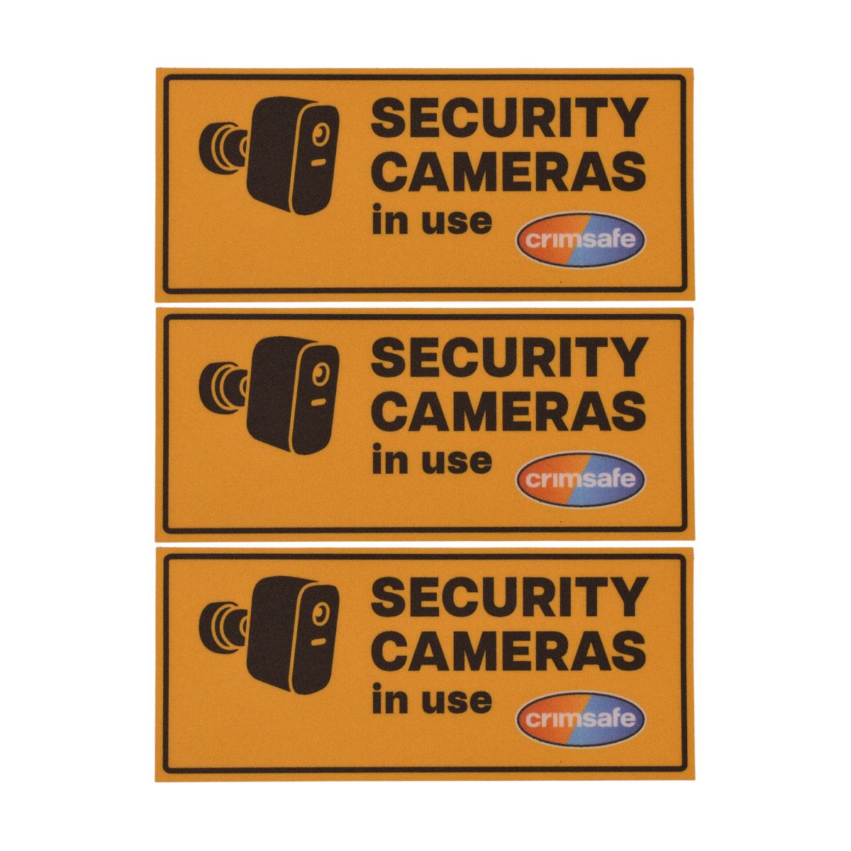 Security Cameras in Use Sticker - 115x50 - Bundle of 3